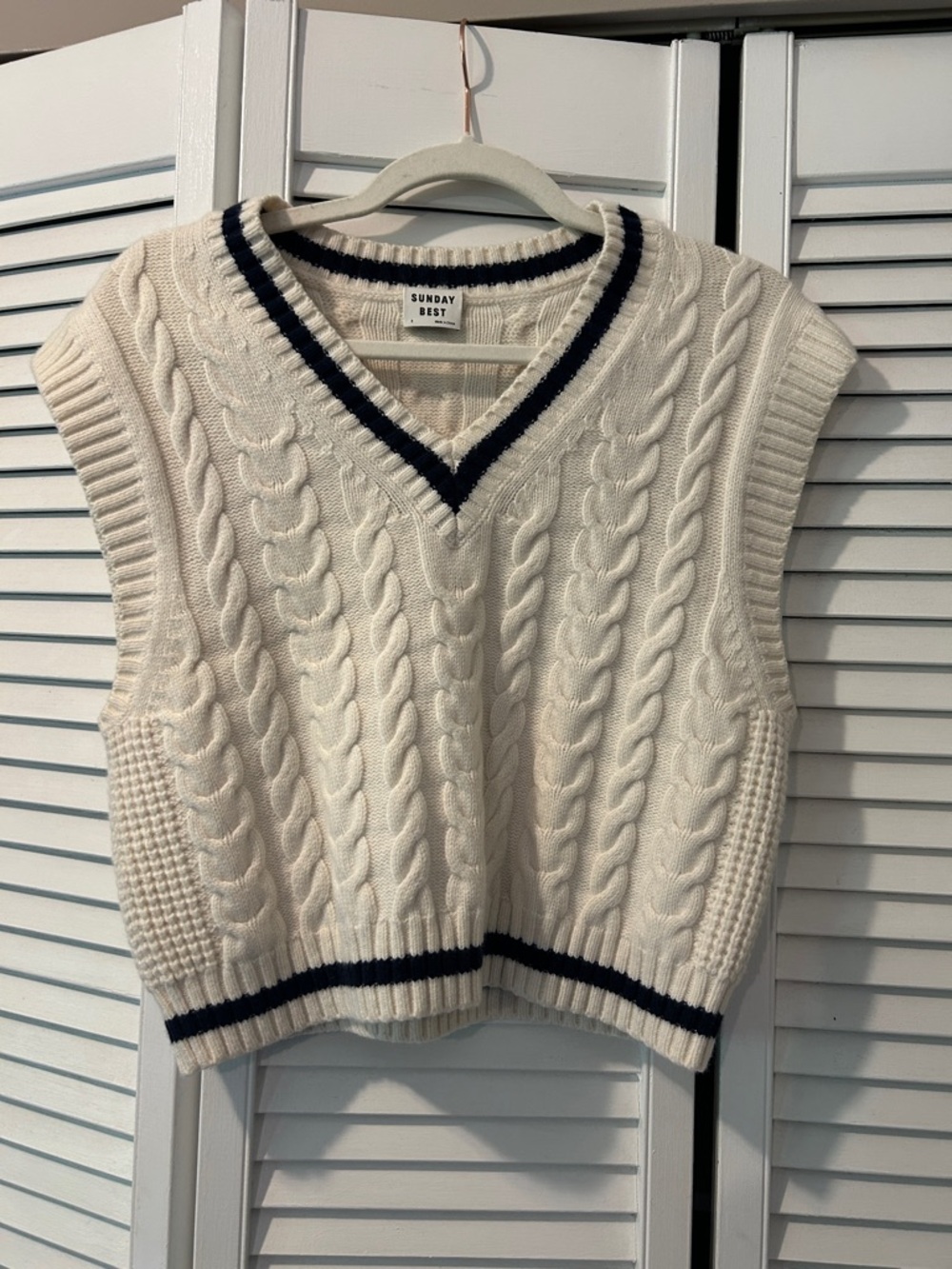 Sunday Best Winston Sweater | Whisper White/Admiral
